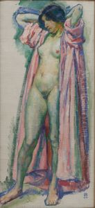 Femme au peignoir rose