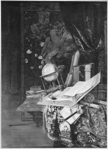 Library Interior with Still Life (1669) by Jan Van Der Heyden