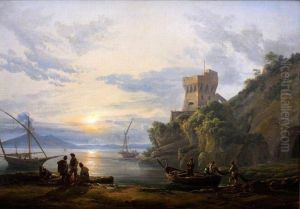 Coast near Castellammare in the morning mist by Johan Wilhelm Ludwig Dahl