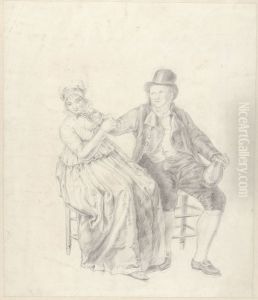 Seated Lady and Gentleman by Adriaan de Lelie