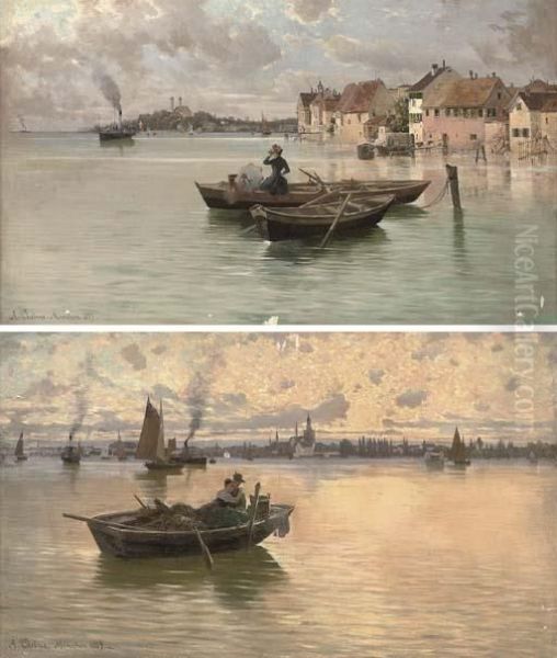 Sonnenuntergang In Constanz; And Nebelmorgen In Friedrichschafen - view 1