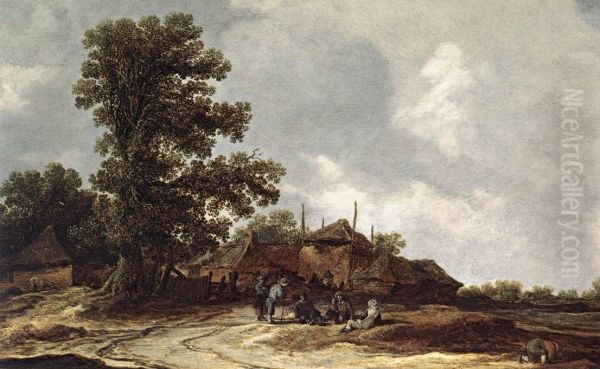 Cottages with Haystack by a Muddy Track. - view 1