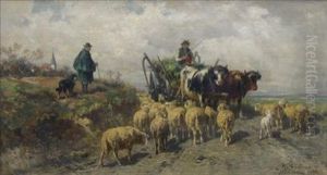 Landscape With Haywagon And Sheep