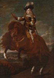 Retrato ecuestre de Carlos II de Espana by Sebastian Herrera Barnuevo