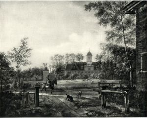 Gezicht op de achterzijde van de buitenplaats Goudestein aan de Vecht by Jan Van Der Heyden