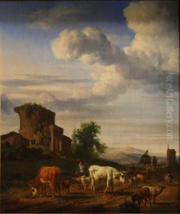 Paysage avec ruines. by Adriaen Van De Velde