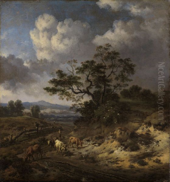 Hilly Landscape with Cows - view 1