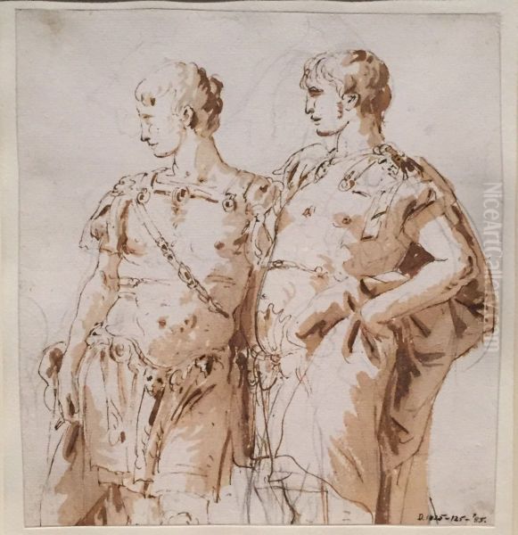 Two Young Men in Roman Uniform - view 1