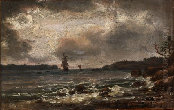 The Larvik Fiord in Moonlight - view 1