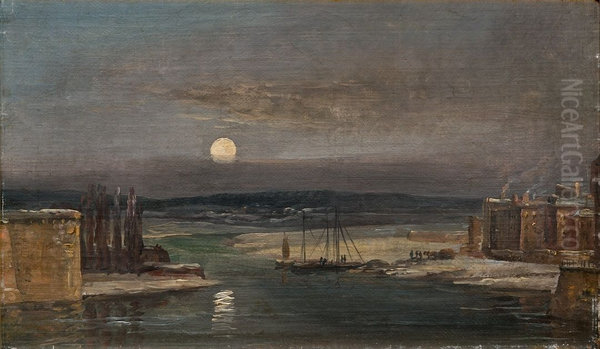 The Elbe in Moonlight - view 1