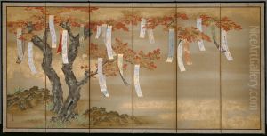 Autumn Maples with Poem Slips by Mitsuoki, Tosa