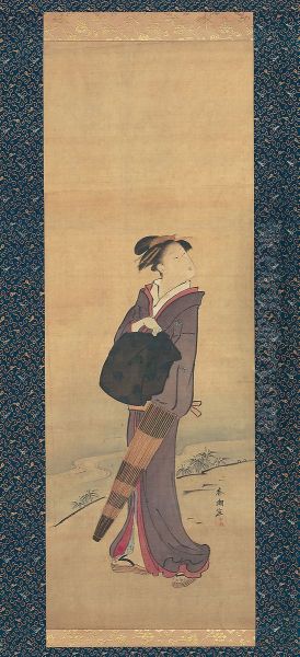 Girl on River Bank - view 1