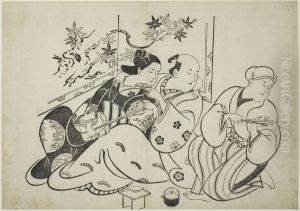 A Professional Baffoon, from a untitled series of 12 prints by Torii Kiyonobu
