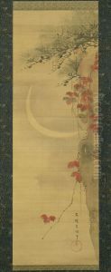 Moon, Pine and Maple by Katsushika Hokusai