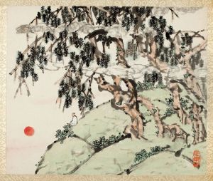 Landscape and Figure, from an album of Landscapes and Calligraphy for Liu Songfu by Xu Gu