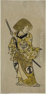 The Actor Sawamura Kamesaburo as Nagoya Kosanza in the play "Keisei Fukubiki Nagoya," performed at the Nakamura Theater in the first month, 1731