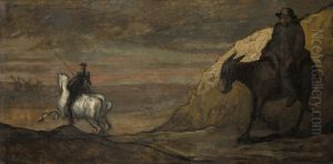 Don Quixote and the Windmills by Honore Daumier