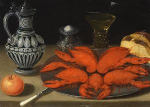 Still life with langoustines, Westwald jug and rummer Still life with langoustines, Westwald jug and rummer