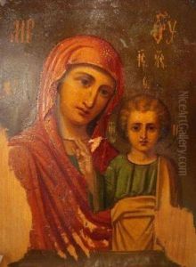 Vierge A L'enfant by Jozef Chelmonsky