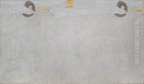 Beethovenfries: "Die Sehnsucht nach Gluck" (Tafel 4, linke Langwand) - view 1