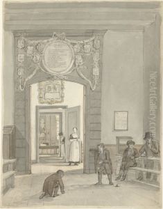View of the Herenkamer in the Evangelisch-Lutherse Diaconie- en Bestedelingenhuis in Amsterdam by Johannes Jelgerhuis