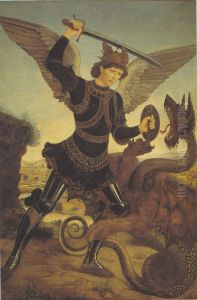 St. Michael and the dragon by Antonio Del Pollaiuolo