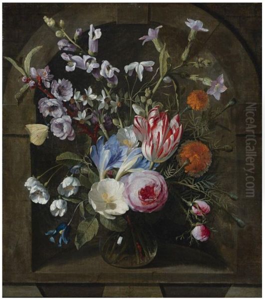 Flower still life in a niche - view 1