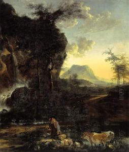 Wasserfall in gebirgiger Landschaft