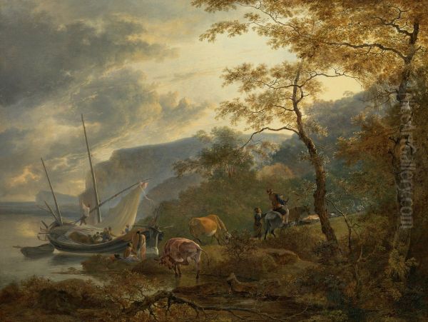 Southern Hilly Coast with a Sailing Vessel. - view 1