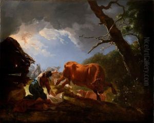 Landscape with the annunciation to the shepherds by Adam Pynacker