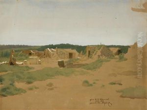 Dugouts on Repair Work by Ivan Kramskoi