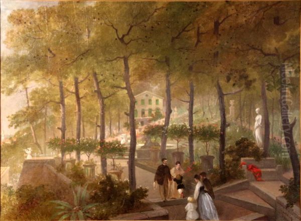 Personnages dans un parc - view 1