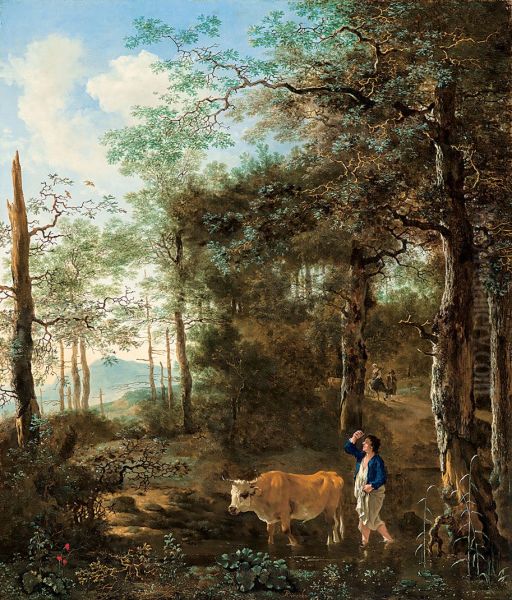 Cowherd in an Italian Landscape - view 1