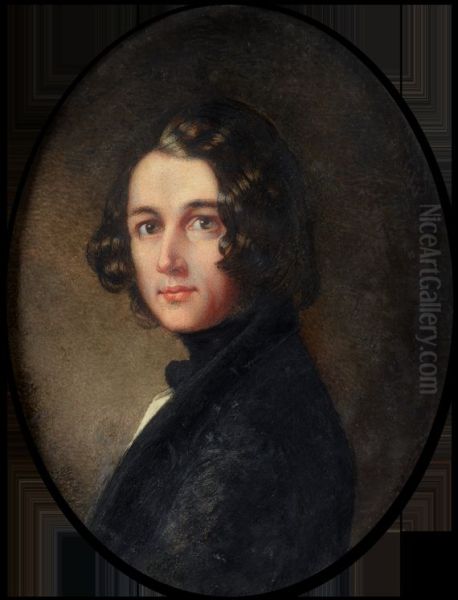 Portrait of Charles John Huffman Dickens (1812-1870), wearing dark jacket and cravat, white waistcoat, his dark hair worn collar-length in long curls, 1843 - view 1