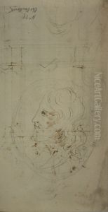 Pen drawing of the head of Christ