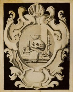 Cartouche met Vanitas by unknown