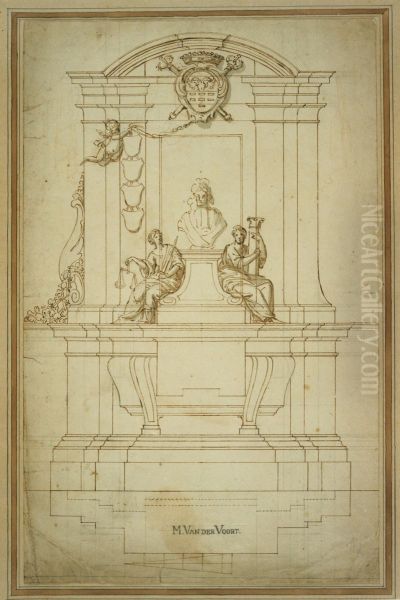 Ebauche d'un monument funeraire d'Albert de Coxie a l'eglise des Dominicains de Bruxelles - view 1