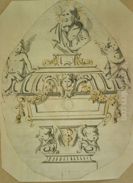 Reliquiensarkophag mit Bild des heiligen Jacobus - view 1