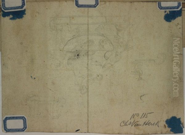 Tekening van een reliekschrijn - view 1