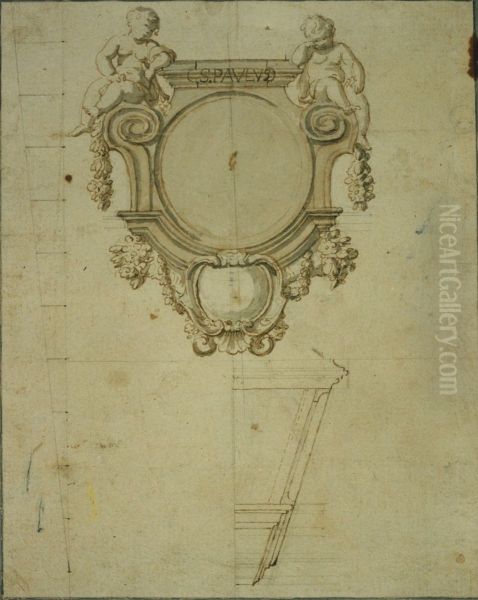 Design for support for a statue of St. Paul - view 1