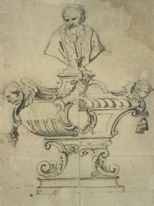 Design for a reliquary shrine with bust by Willem Ignatius Kerricx
