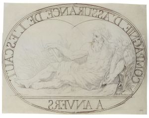 Design for an oval platter with the river god Scaldis