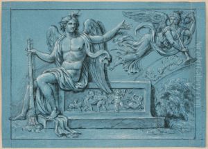 Entwurf fur ein Hochrelief mit geflugeltem Genius by unknown