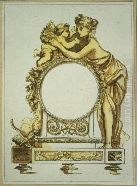 Entwurf fur eine Uhr mit Dame und Amor - view 1