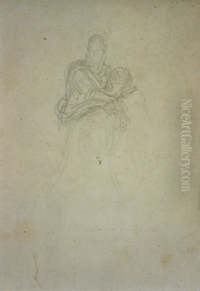 Pencil sketch of a bust - view 1