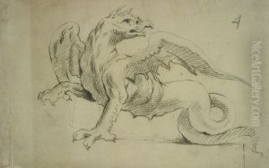 Dragon, le corps tourne vers la gauche et la tete tournee vers la droite