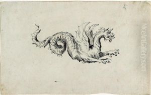 Geflugelter Drachen mit gewundenem Schwanz