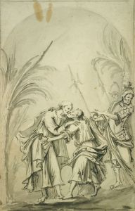 Entwurf fur ein Relief mit einer Passionsszene von Christus: der Judaskuss by Willem Ignatius Kerricx