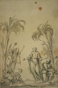 Design for a relief with a scene from the Passion of Christ: His arrest by Willem Ignatius Kerricx