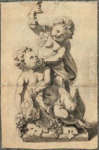 Eine Gruppe von zwei Kindern by Jan Pieter van Baurscheit the Elder